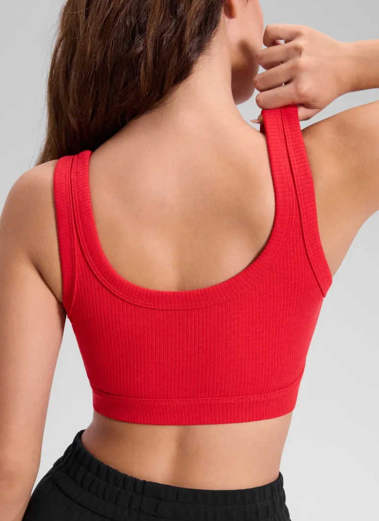 Ribbed U Back Sports Bra