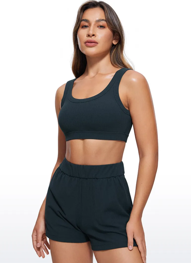 Ribbed U Back Sports Bra
