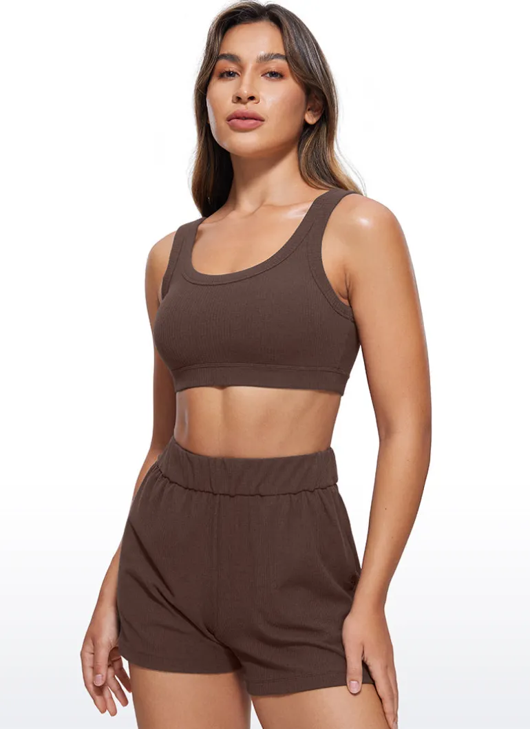 Ribbed U Back Sports Bra