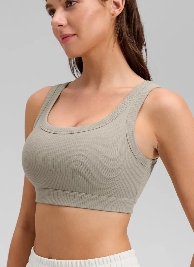 Ribbed U Back Sports Bra