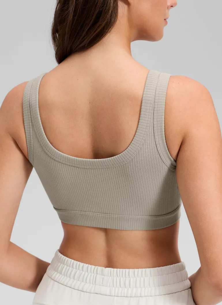 Ribbed U Back Sports Bra