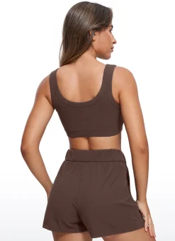 Ribbed U Back Sports Bra