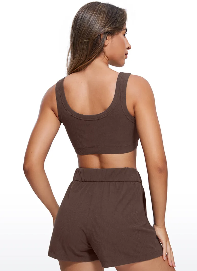 Ribbed U Back Sports Bra