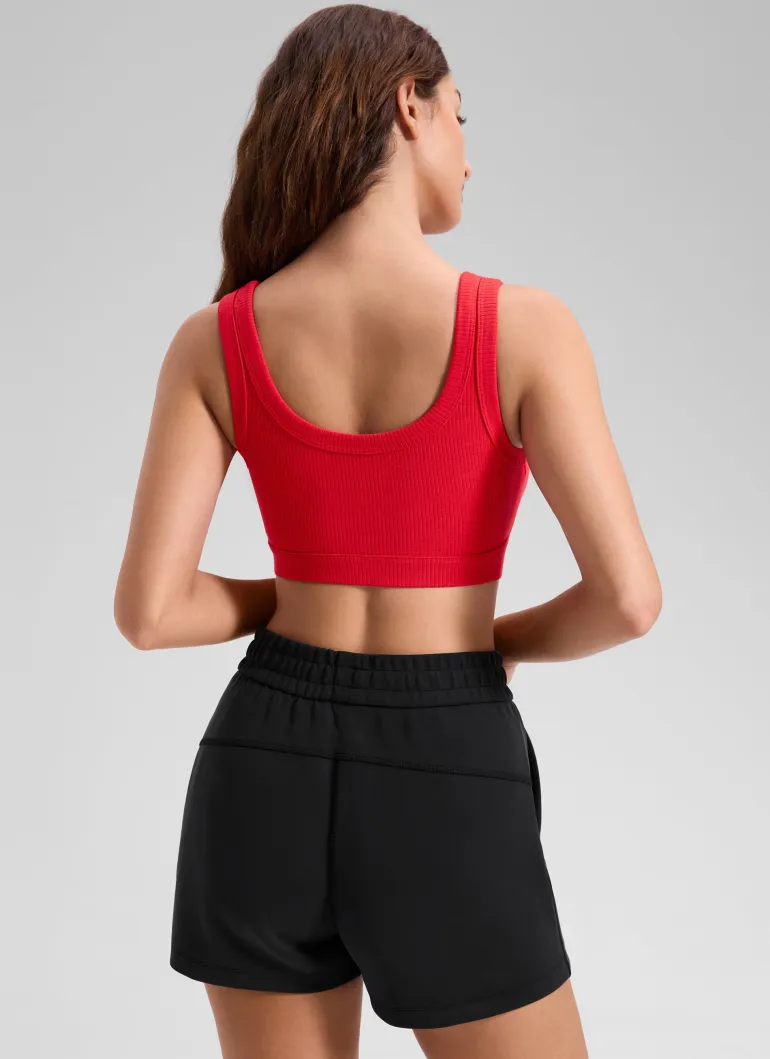 Ribbed U Back Sports Bra