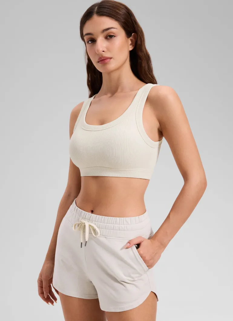 Ribbed U Back Sports Bra