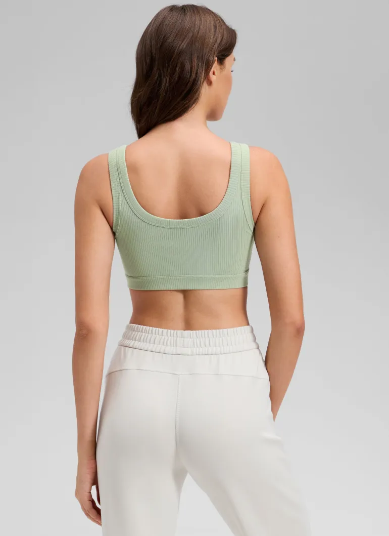Ribbed U Back Sports Bra