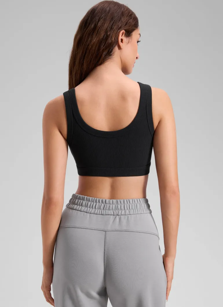 Ribbed U Back Sports Bra
