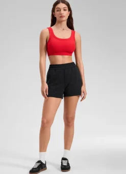 Ribbed U Back Sports Bra
