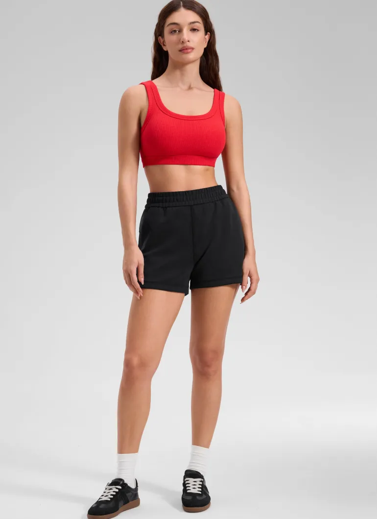 Ribbed U Back Sports Bra