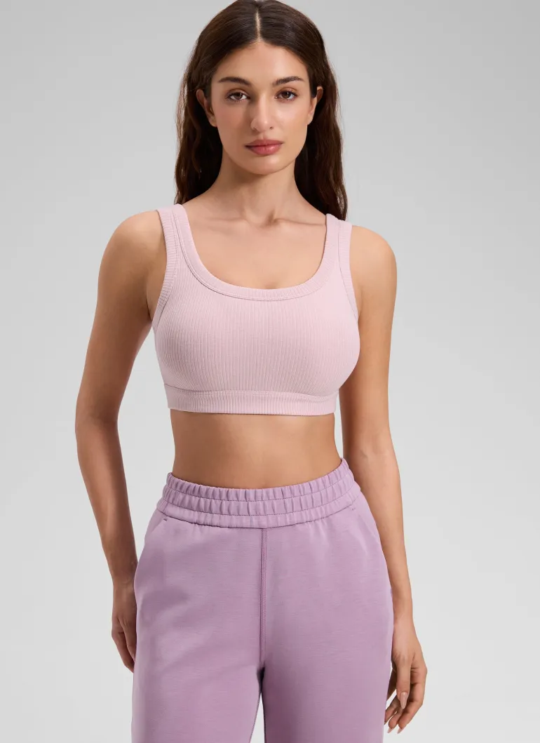 Ribbed U Back Sports Bra