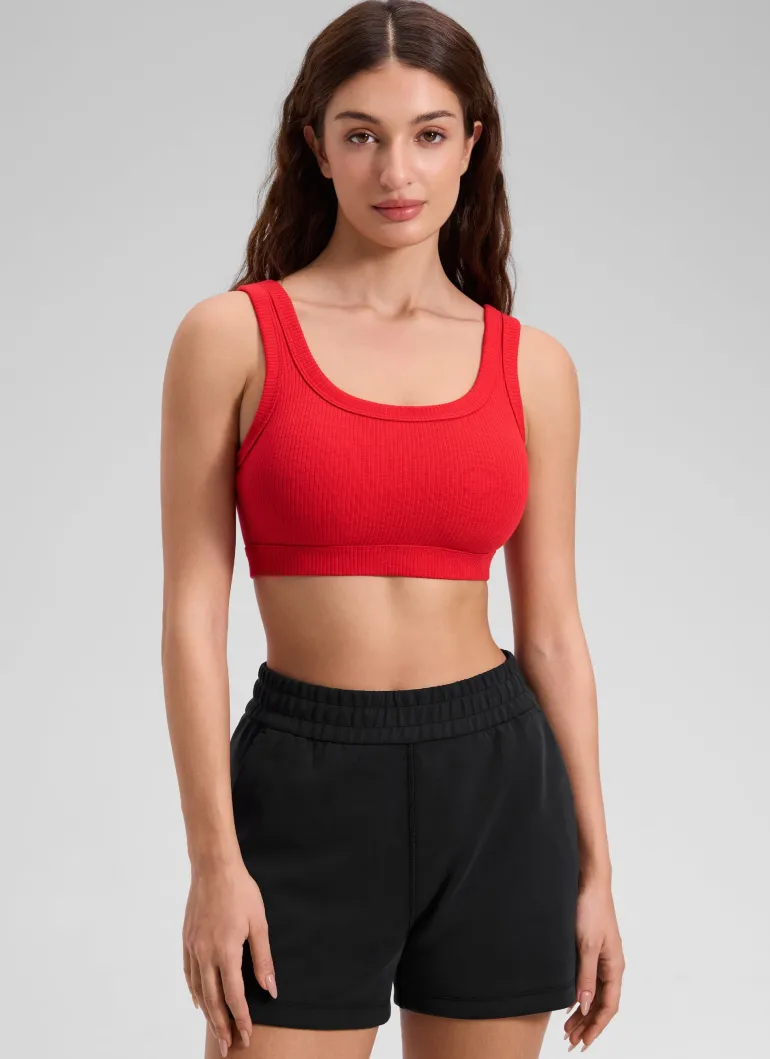 Ribbed U Back Sports Bra