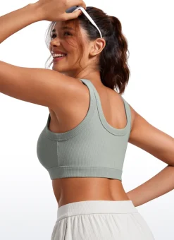Ribbed U Back Sports Bra