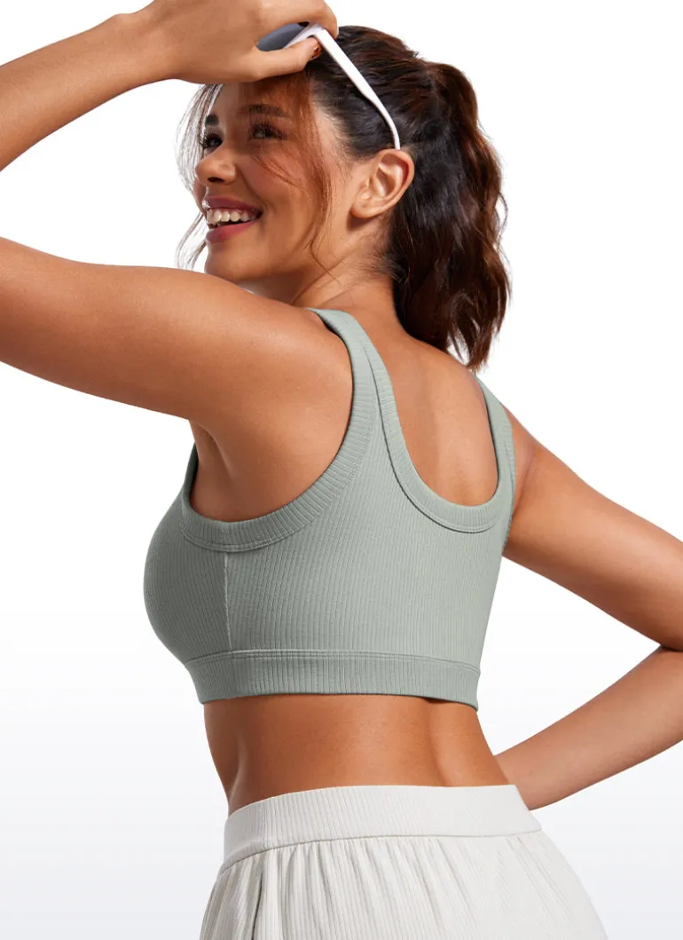 Ribbed U Back Sports Bra