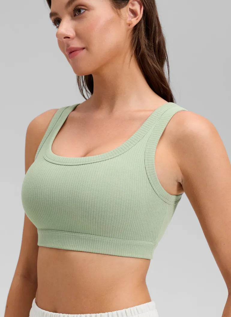Ribbed U Back Sports Bra