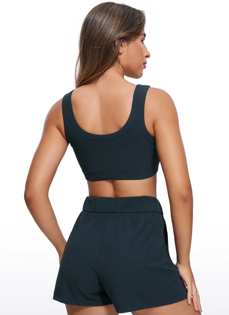 Ribbed U Back Sports Bra