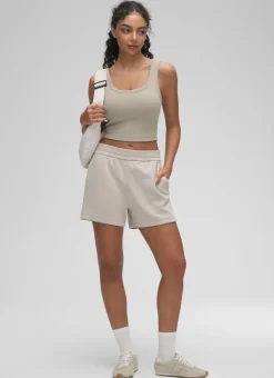 Ribbed U Neck Built in Bra Tank