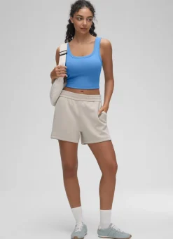 Ribbed U Neck Built in Bra Tank