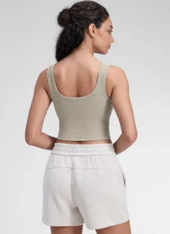 Ribbed U Neck Built in Bra Tank