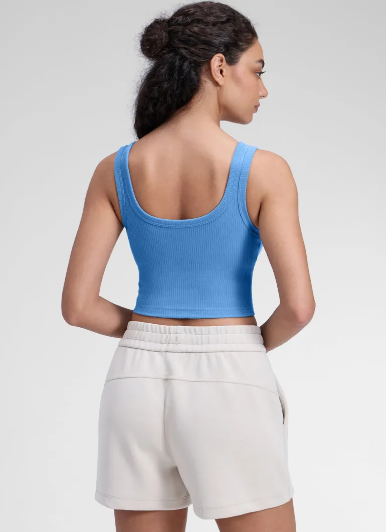 Ribbed U Neck Built in Bra Tank