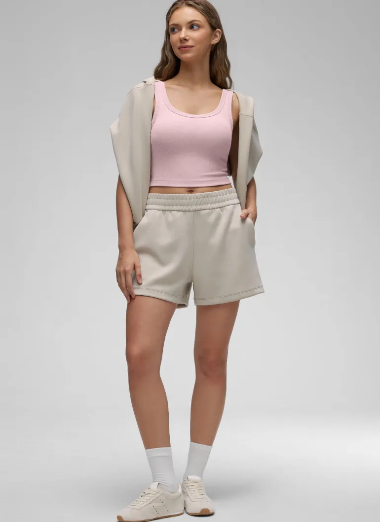 Ribbed U Neck Built in Bra Tank