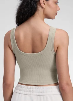 Ribbed U Neck Built in Bra Tank