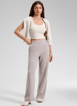 Ribbed U Neck Built in Bra Tank