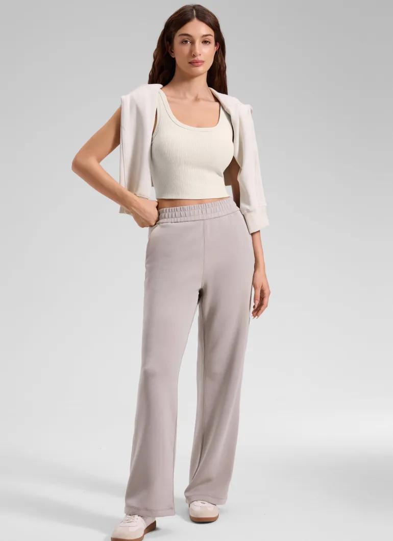 Ribbed U Neck Built in Bra Tank