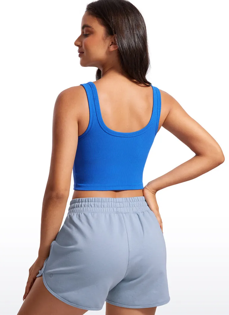 Ribbed U Neck Built in Bra Tank