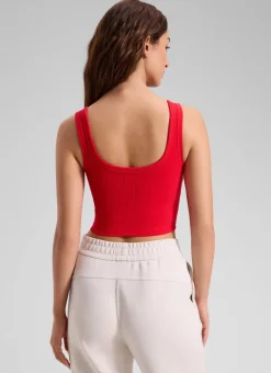 Ribbed U Neck Built in Bra Tank