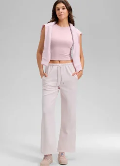 Ribbed Waist Length High Neck Tank