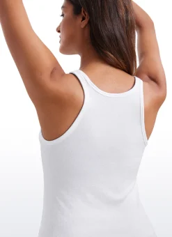 Ribbed Waist Length Modal Racerback Tank
