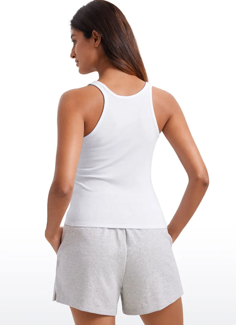 Ribbed Waist Length Modal Racerback Tank