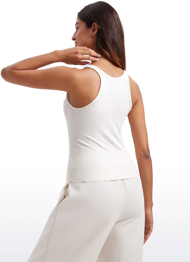 Ribbed Waist Length Modal Racerback Tank