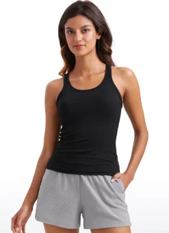 Ribbed Waist Length Modal Racerback Tank