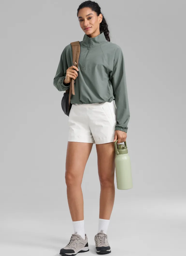 Ripstop Zip Pocket Mid Rise Shorts 4''