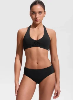 Ruched Front Halter Bikini Top