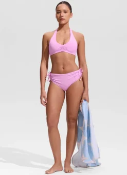 Ruched Front Halter Bikini Top