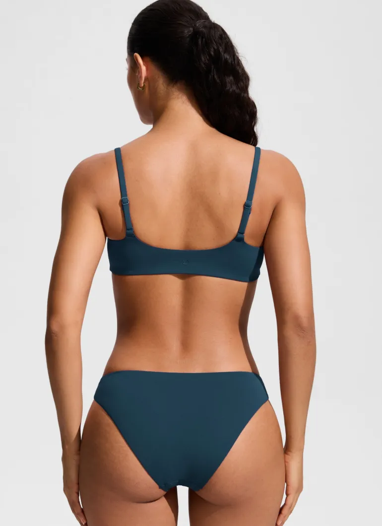 Scoop Neck Adjustable Strap Bikini Top