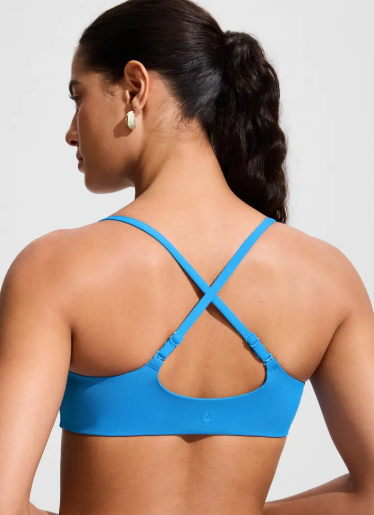 Scoop Neck Adjustable Strap Bikini Top