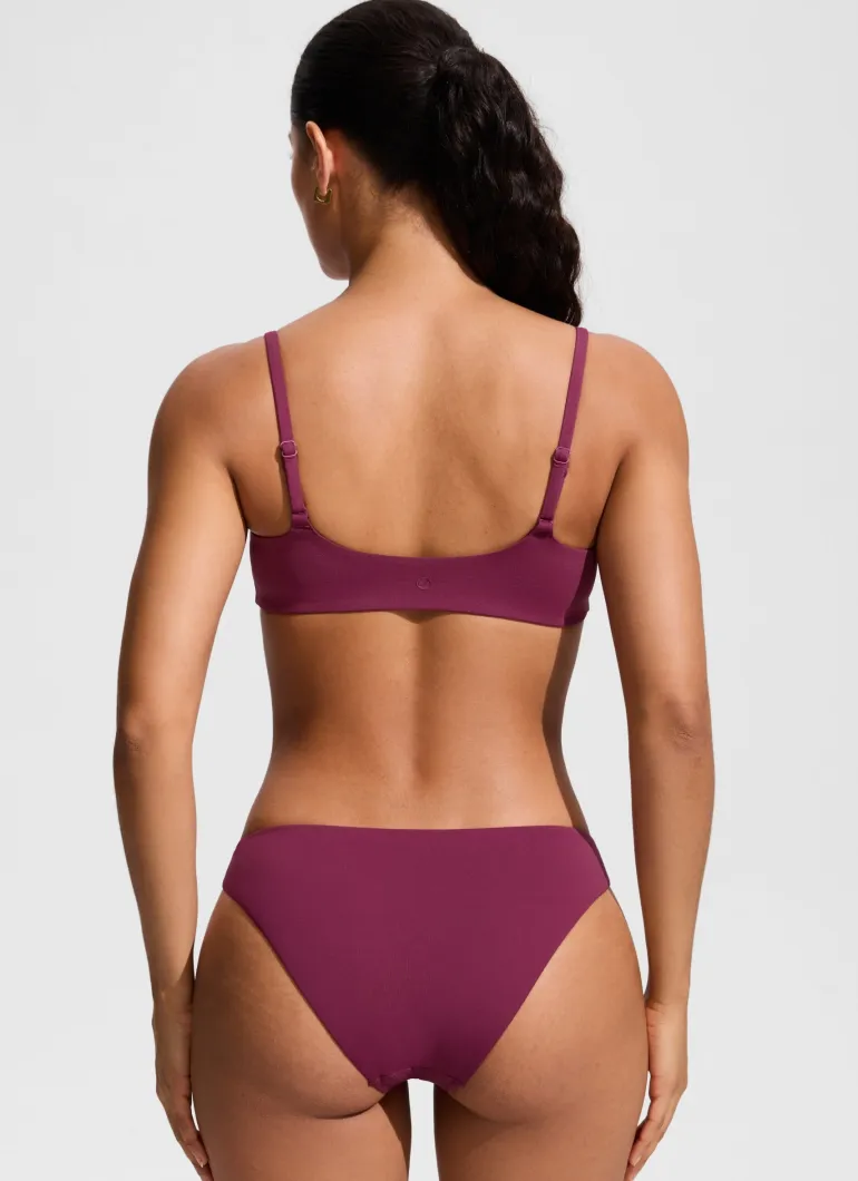 Scoop Neck Adjustable Strap Bikini Top