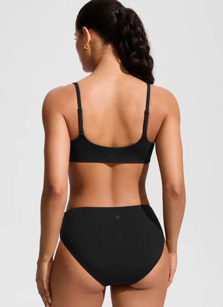 Scoop Neck Adjustable Strap Bikini Top