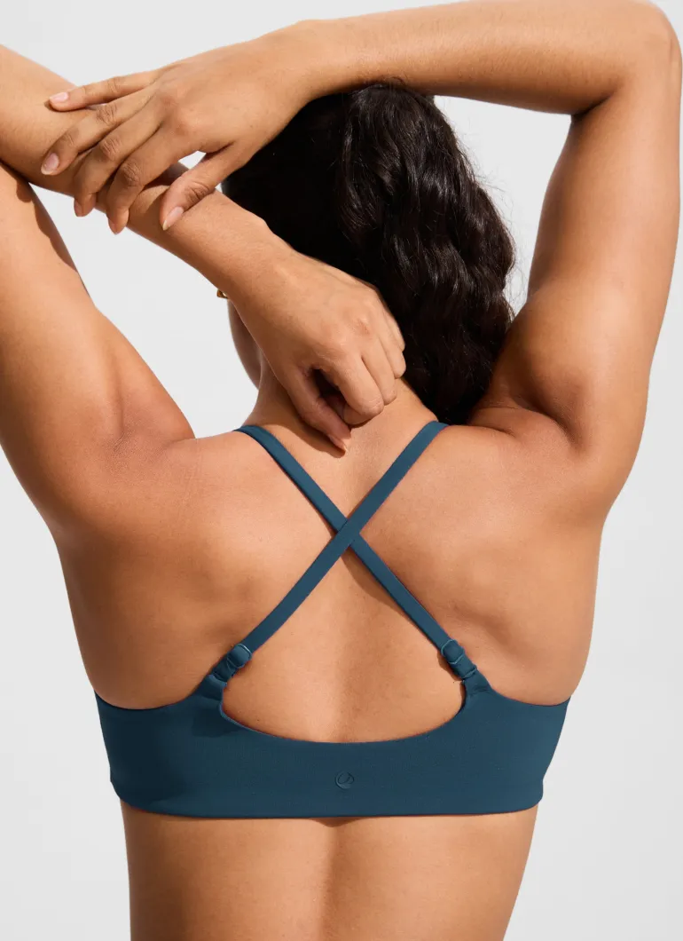 Scoop Neck Adjustable Strap Bikini Top