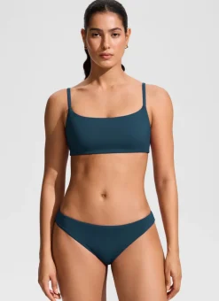 Scoop Neck Adjustable Strap Bikini Top