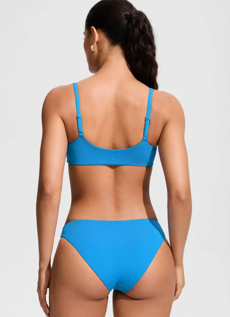 Scoop Neck Adjustable Strap Bikini Top