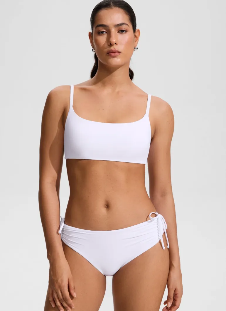 Scoop Neck Adjustable Strap Bikini Top