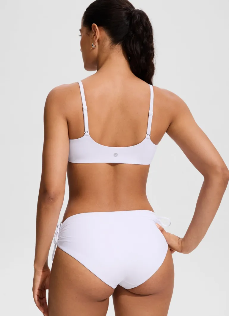 Scoop Neck Adjustable Strap Bikini Top
