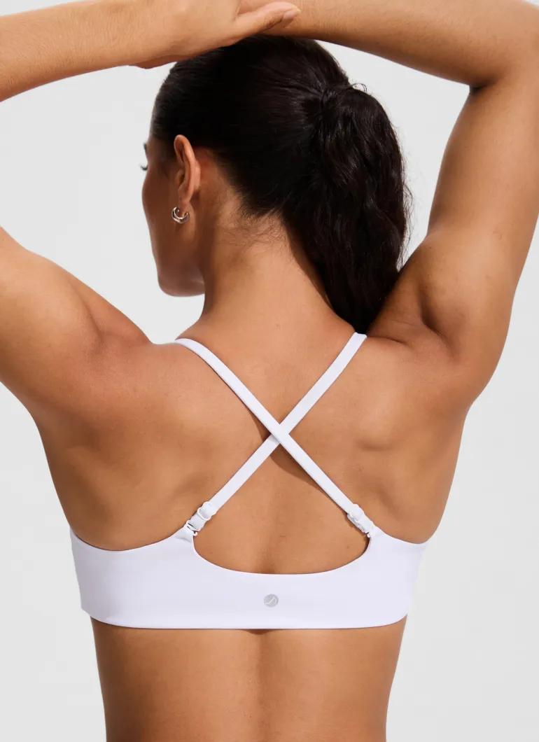 Scoop Neck Adjustable Strap Bikini Top