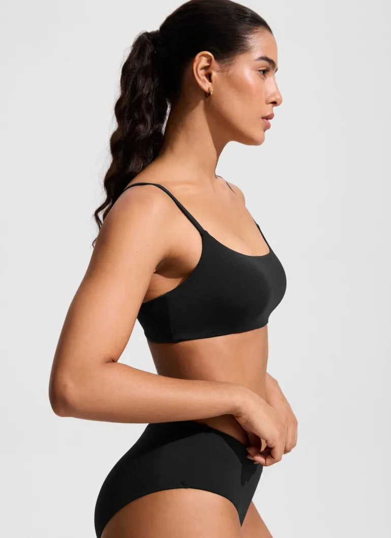 Scoop Neck Adjustable Strap Bikini Top