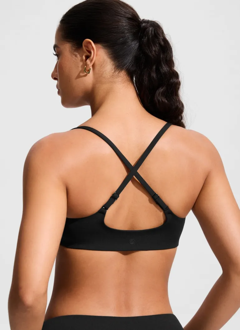 Scoop Neck Adjustable Strap Bikini Top