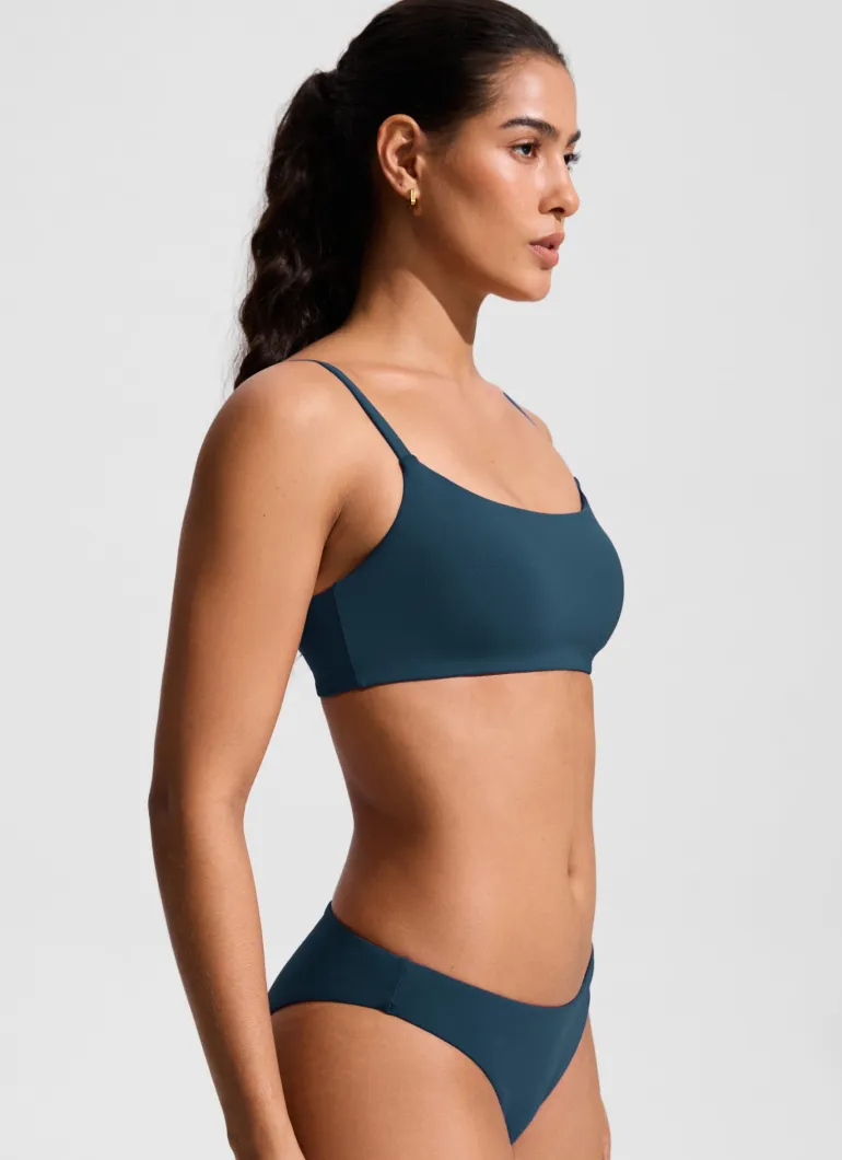 Scoop Neck Adjustable Strap Bikini Top